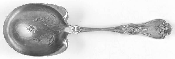 Violet (Sterling, 1905) Small Brtcut Berry/Casserole Spoon by Whiting Manf Co
