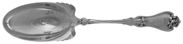 Violet (Sterling, 1905) Salad Serving Spoon, Bright Cut Solid Piece