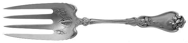 Violet (Sterling, 1905) Salad Serving Fork, Bright Cut Solid Piece