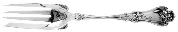 Violet (Sterling, 1905) Large Solid Cold Meat Serving Fork by Whiting Manf Co