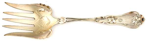 Violet (Sterling, 1905) Large Solid Tined Sardine Serving Fork