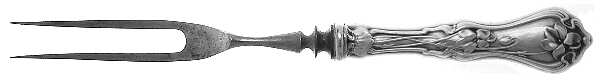 Violet (Sterling, 1905) Small Steak Carving Fork with Stainless Prongs