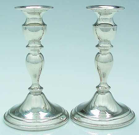 Pewter Hollowware Pair of 6" Candlesticks