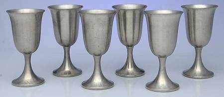 Pewter Hollowware Water Goblet - Set of 6
