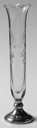 Sterling Hollowware Crystal Vase with Sterling Base