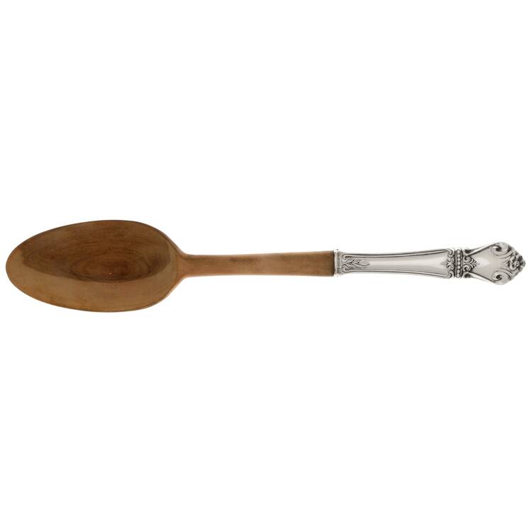 WEB3 (Sterling) Salad Serving Spoon with Wooden Bowl