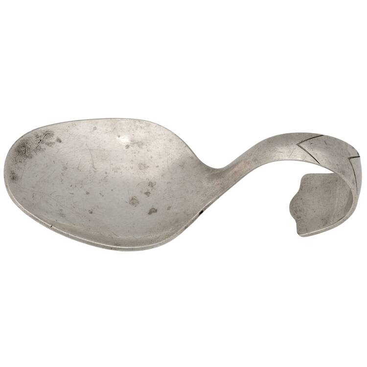 WEB4 (STERLING) Curved Handle Baby Spoon