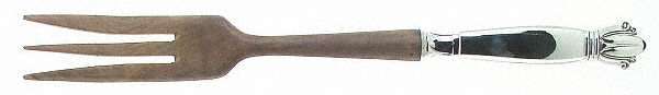 WEB5 (STERLING) Salad Serving Fork with Wooden Prongs