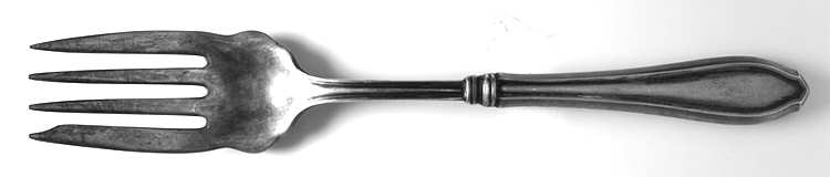 WEB6 (STERLING) Medium Cold Meat Serving Fork, Plated Tines
