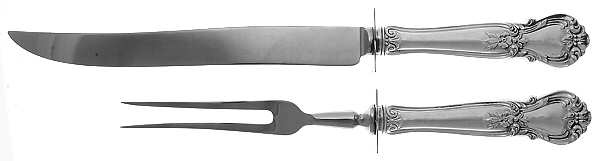 Ancestry (Sterling, 1940) (2 Pc)Carving Set-Lg Stnbl/Roast w/Sterling Guard