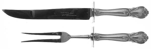 Ancestry (Sterling, 1940) 2 Piece Small Carving Set W/ Sterling Guard