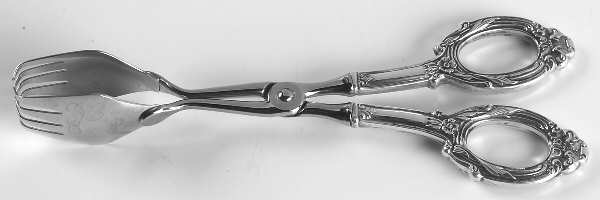 Ancestry (Sterling, 1940) Large Ice Serving Tongs w/Plated Bowl
