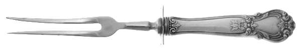 Ancestry (Sterling, 1940) Lg Carving/Roast Fork-Stn Prong w/Sterling Guard