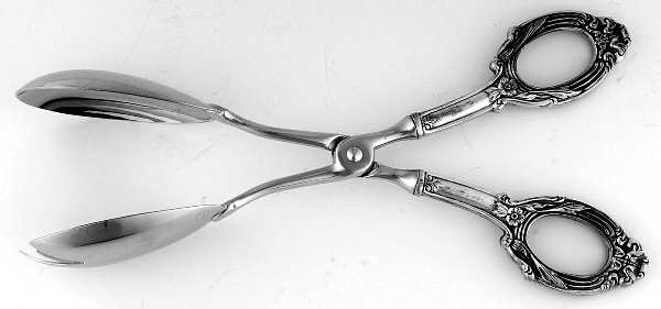Ancestry (Sterling, 1940) Sterling Handle Stainless Tong Salad Tongs