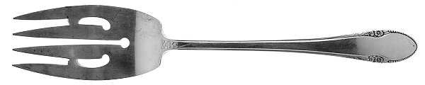 Colonial Bead (Sterling, 1930) Small Solid Cold Meat Serving Fork
