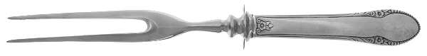 Colonial Bead (Sterling, 1930) Small Carving Fork W/Sterling Guard