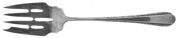 Devotion (Sterling, 1938) Small Solid Cold Meat Serving Fork