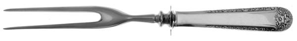 Tea Rose (Sterling, 1940) Small Carving Fork W/Sterling Guard