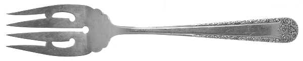 Tea Rose (Sterling, 1940) Small Solid Cold Meat Serving Fork