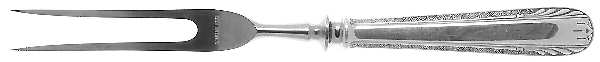 Victorian (Sterling, 1935) Small Steak Carving Fork with Stainless Prongs
