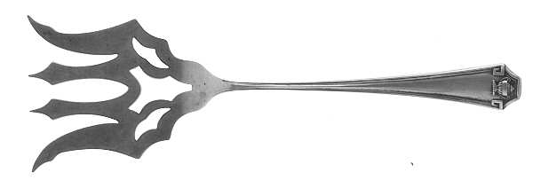 WED4 (STERLING) Large Solid Tined Sardine Serving Fork