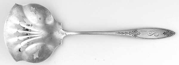 WED7 (STERLING) Solid Bon Bon Spoon with Pierced Bowl
