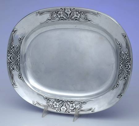 Fleurs Nouveau (Armetale, Hollowware) 14" Oval Serving Platter
