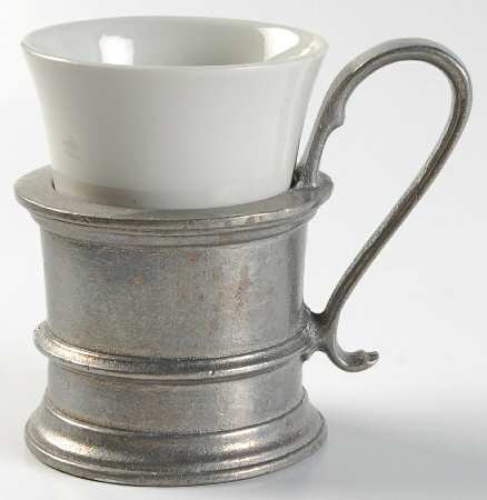 Armetale Hollowware (Non-Silver) Soda Holder & Ceramic Insert