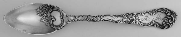 Junior Rococo (Sterling, 1896) Fruit/Orange Spoon W/Monogram