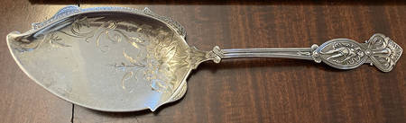 Apollo (Sterling, 1865) Large Solid Bright Cut Fish Serving Knife