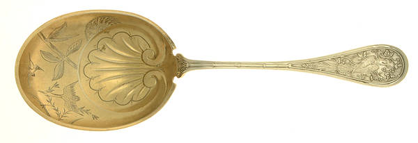 Bird (Sterling, 1865) Brightcut Solid Large Berry/Casserole Spoon