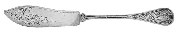 Bird (Sterling, 1865) Bright Cut Solid Pickle Serving Knife