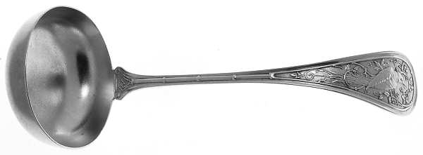 Bird (Sterling, 1865) Monogramed Solid Piece Gravy Ladle