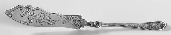 Bird (Sterling, 1865) Flat Twisted Handle Master Butter Knife Bright Cut