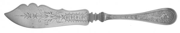 Bird (Sterling, 1865) Flat Handle Bright Cut Master Butter