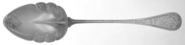 Bird (Sterling, 1865) Salad Serving Spoon Solid Oversize Bright Cut