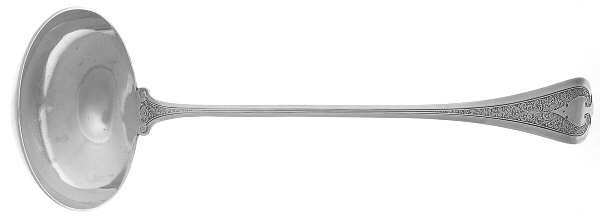 Florentine (Sterling, 1870, no monogram) Large Solid Soup Ladle