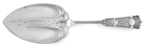Ribbon (Sterling, 1870, No Monograms) Large Solid Bright Cut Pie Knife