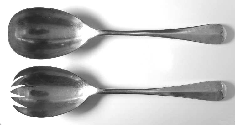 Queen Anne (Silverplate) (2 Pc) Solid Salad Set