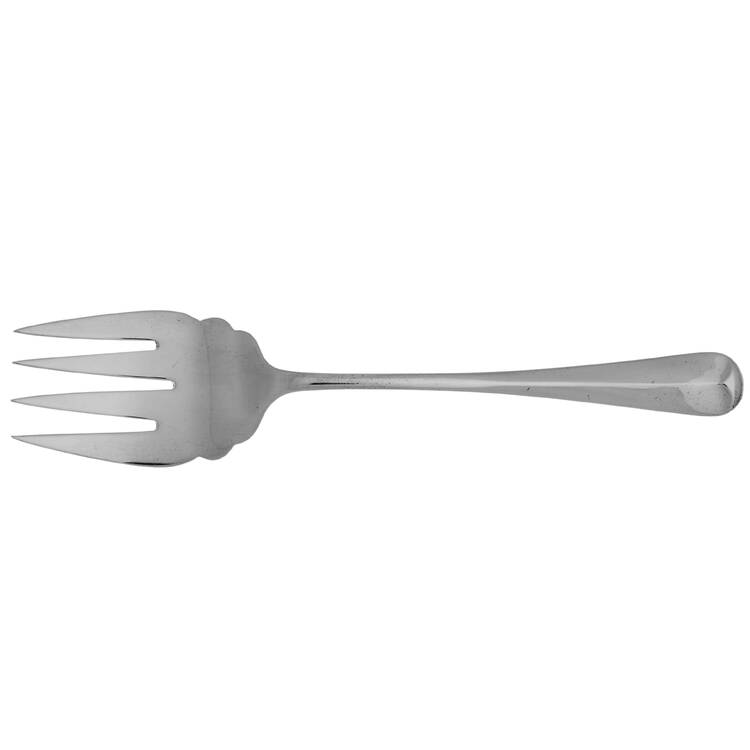 Rib Rat Tail (Sterling) Medium Solid Cold Meat Serving Fork