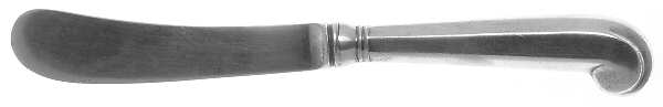 Rib Rat Tail (Sterling) Hollow Handle Paddle Butter Spreader (Solid)