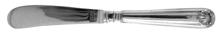 Thread & Shell (Silverplate) Hollow Handle Paddle Butter Spreader (Solid)