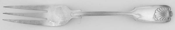 Thread & Shell (Silverplate) Large Solid Cold Meat Serving Fork