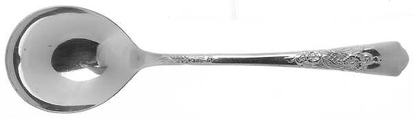 Wood Rose (Silverplate, 1950) Round Bowl Soup Spoon (Cream Soup)