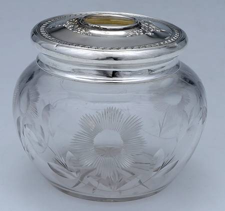 Sterling Hollowware Hair Receiver Jar with Lid