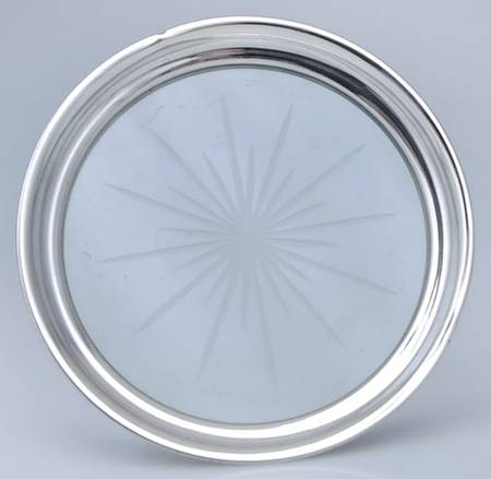 Sterling Hollowware Crystal Lemon Dish with Sterling Rim