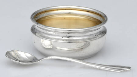 Sterling Hollowware Sterling Open Salt and Spoon Individual