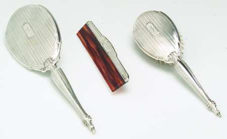 Sterling Hollowware 3-Piece Vanity Set (Brush, Comb and Mirror)