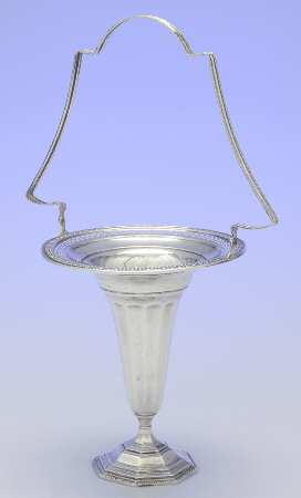 Sterling Hollowware Weighted Basket Vase with Handle