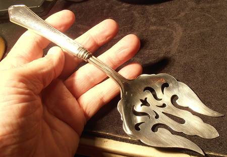 WSC9 (STERLING) Salad Serving Fork with Plated Prongs